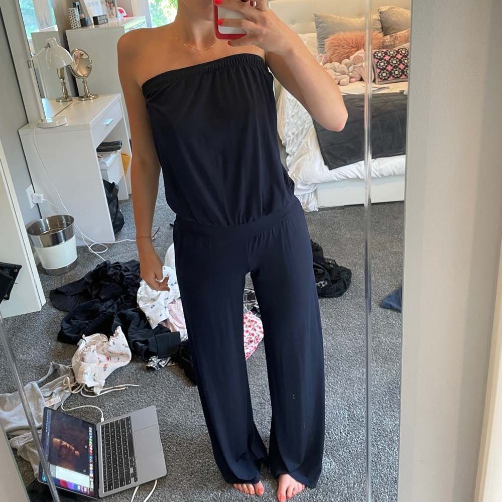 veronica m navy jumpsuit